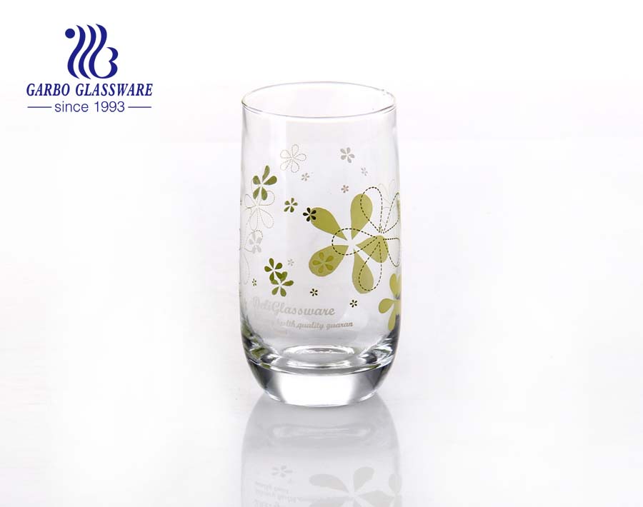 300ml classic printing water drinking glass tumbler 