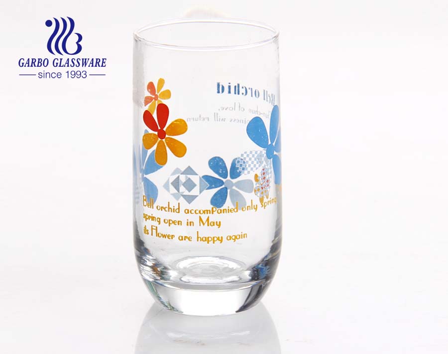 300ml classic printing water drinking glass tumbler 