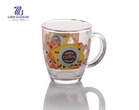 Large Square Style Glass Mugs Coffee Soup Mugs With Custom Design