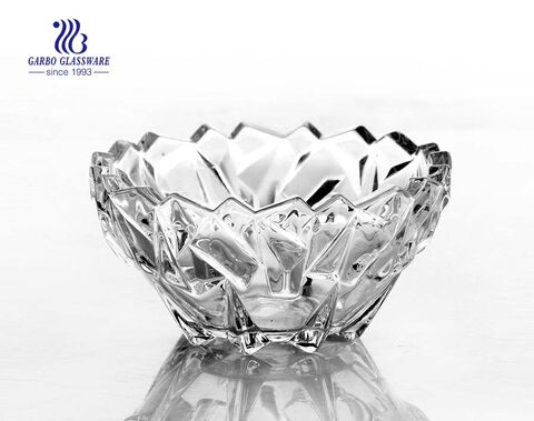 High quality transparent leaf shape glass bowl with irregular shape