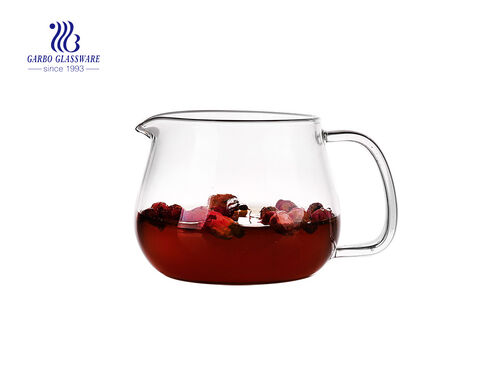 China Hebei pyrex glass factory borosilicate glass jug glas pitcher glass carafe with custom decal