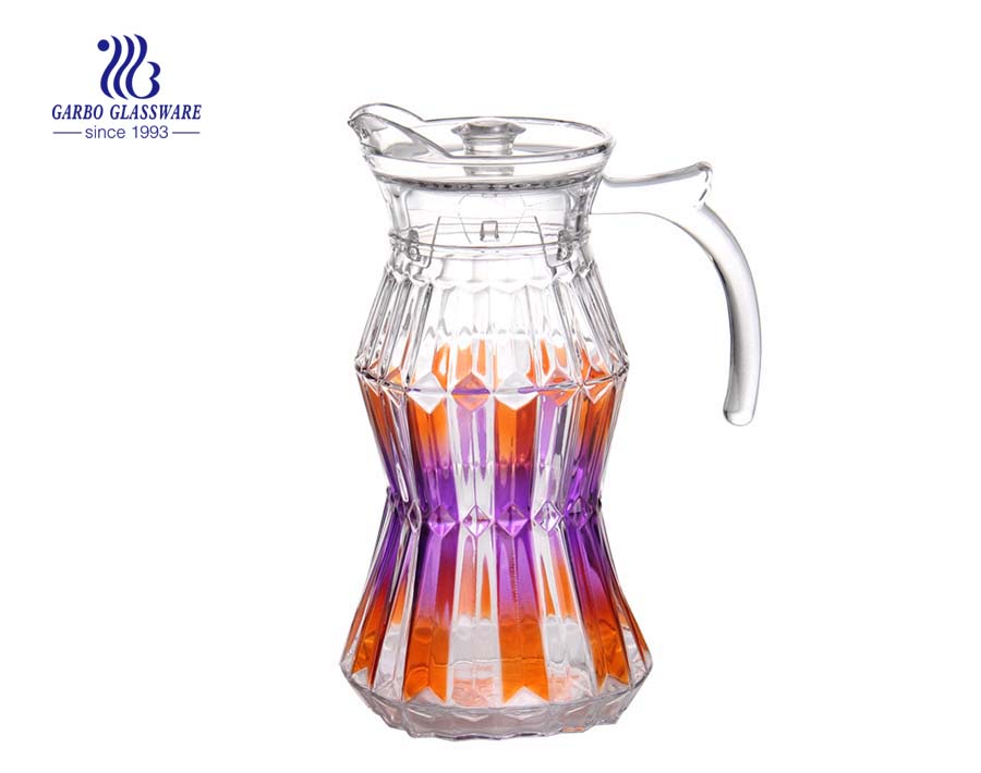 Garbo Glass private moulds glass pitchers glass jugs with custom color printing