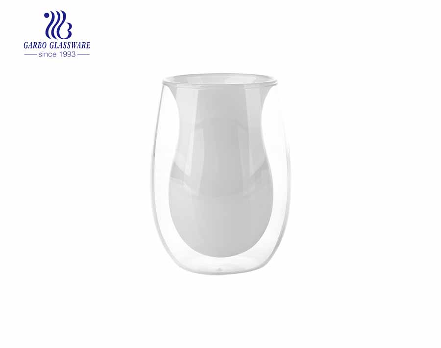 Garbo New Pyrex Glasschale Doppelwand 8 Unzen Getränke- und Kaffeegläser Tasse
