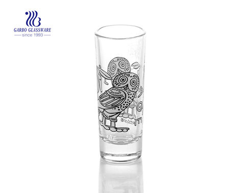 2oz frosted and decals vodka drinking shot glass 