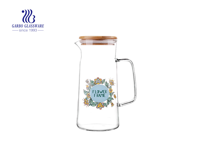 1L borosilicate glass tea jug glass juice pitcher exporting from China