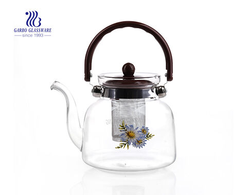 Pyrex glassware heat resistant glass tea pot with 304 steel filter