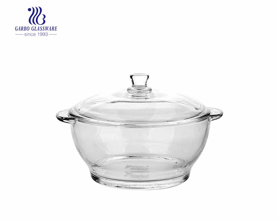 1Liter OEM Factory fancy decal pyrex glass casserole for mircowave using