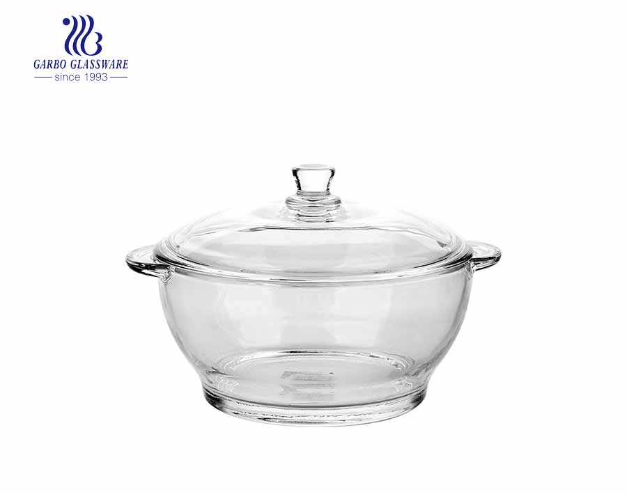 1 litre OEM usine fantaisie décalcomanie pyrex verre cocotte pour mircowave à l'aide