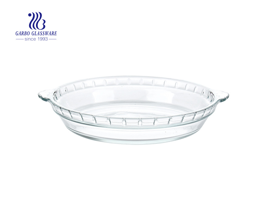 3PCS Factory heat resistance oval shape pyrex glass baking pan set