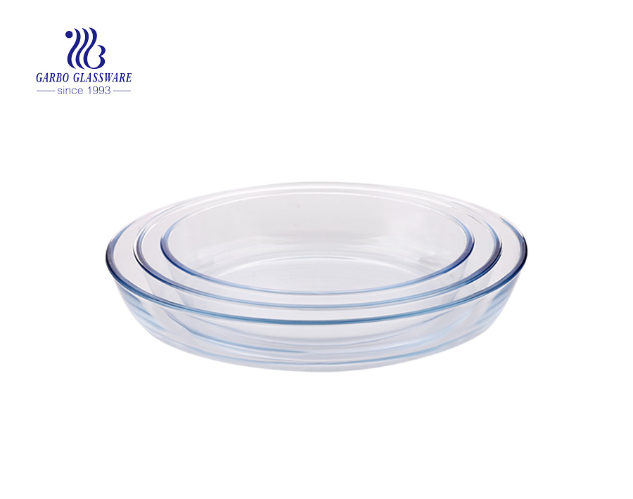 3 PCS Usine résistance à la chaleur forme ovale pyrex verre pan de cuisson ensemble