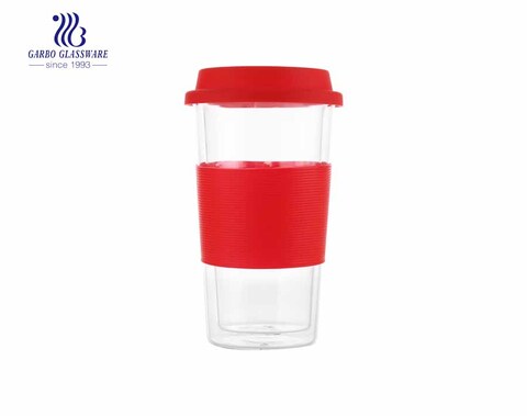 15oz Heat resistant silicone sleeve double wall cup