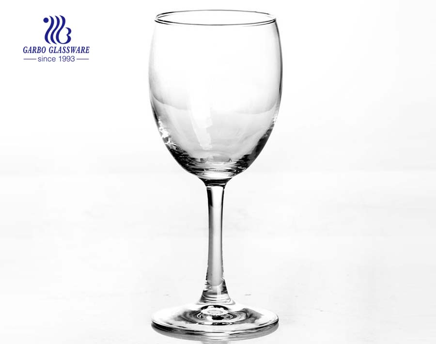 Glass wine stemmed goblet for red wine drinking