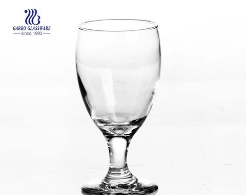 Glass wine stemmed goblet for red wine drinking