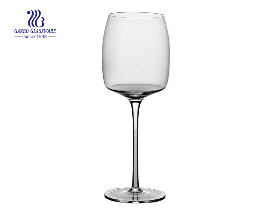 Glass wine stemmed goblet for red wine drinking