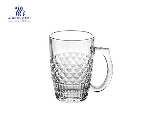 High White Quality 340ml Glass Beer Mug 