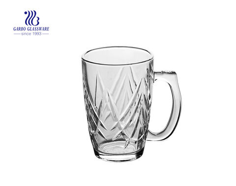 High White Quality 340ml Glass Beer Mug 