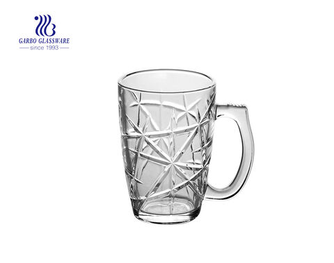 High White Quality 340ml Glass Beer Mug 