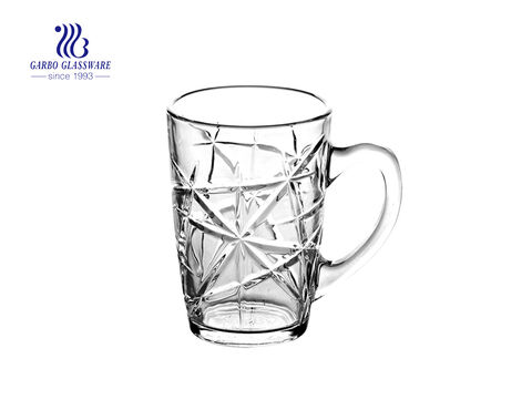 High White Quality 340ml Glass Beer Mug 