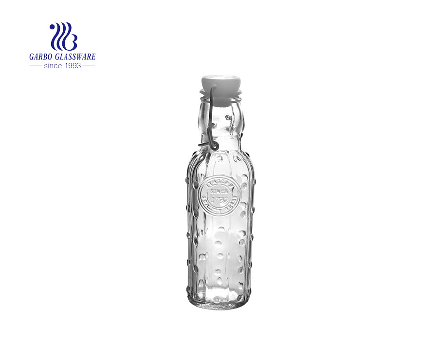 1 Litre Engraved Clear Glass Bottle With Stopper 