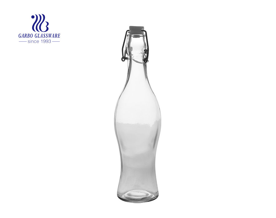 1 Litre Engraved Clear Glass Bottle With Stopper 