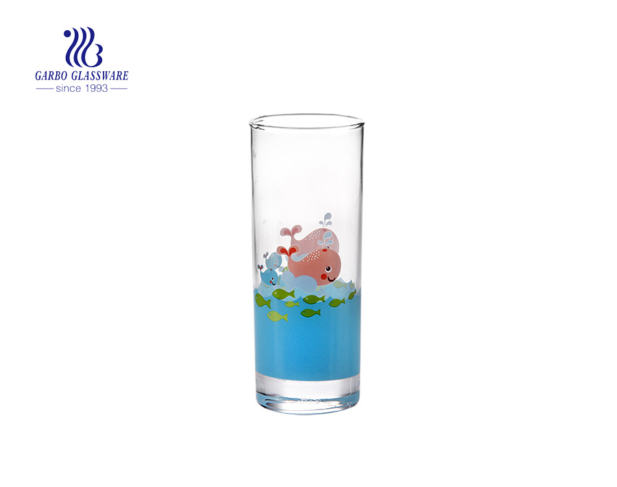 Customize decal 11oz 320ml long thin glass tumbler