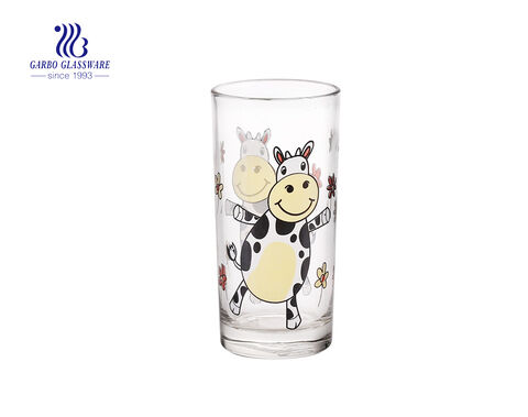 Customize decal 11oz 320ml long thin glass tumbler