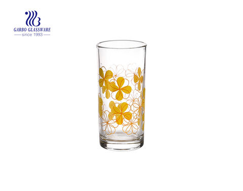 Customize decal 11oz 320ml long thin glass tumbler