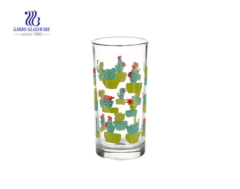 Customize decal 11oz 320ml long thin glass tumbler