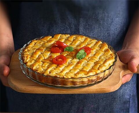 How do we use the Garbo baking glass to make a Pie？