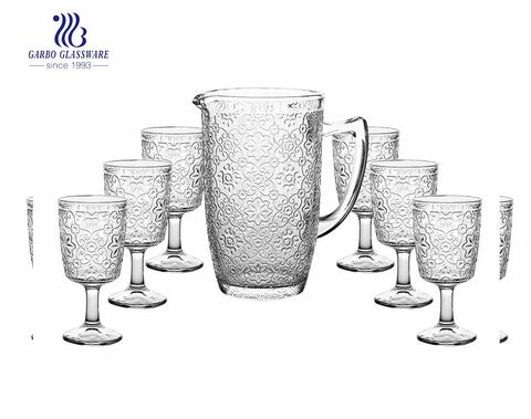 Garbo Glass New Design 7pcs water jug with stemware sets