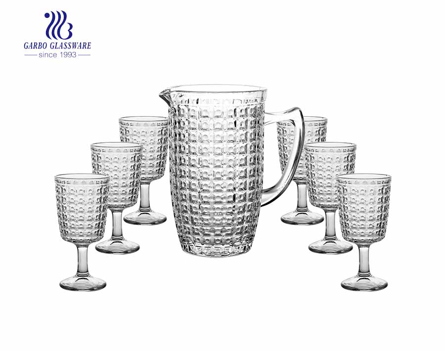 Garbo Glass New Design 7pcs water jug with stemware sets