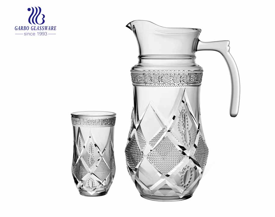 Garbo Glass New Design 7pcs water jug with stemware sets