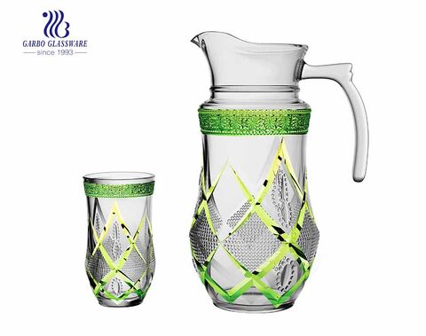 Garbo Glass New Design 7pcs water jug with stemware sets