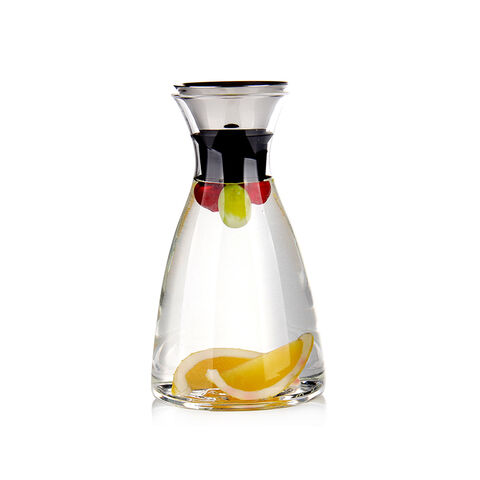 OEM logo heat resistant borosilicate glass carafe with stainless steel lid