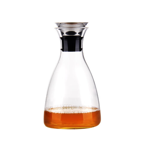 Logo OEM carafe thủy tinh borosilicate chịu nhiệt với nắp bằng thép không gỉ