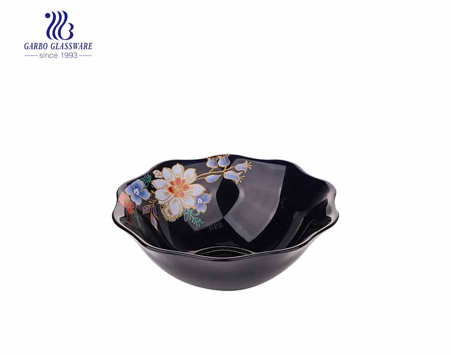 Flower Edge Round Shaped Black Opal Flat Plate