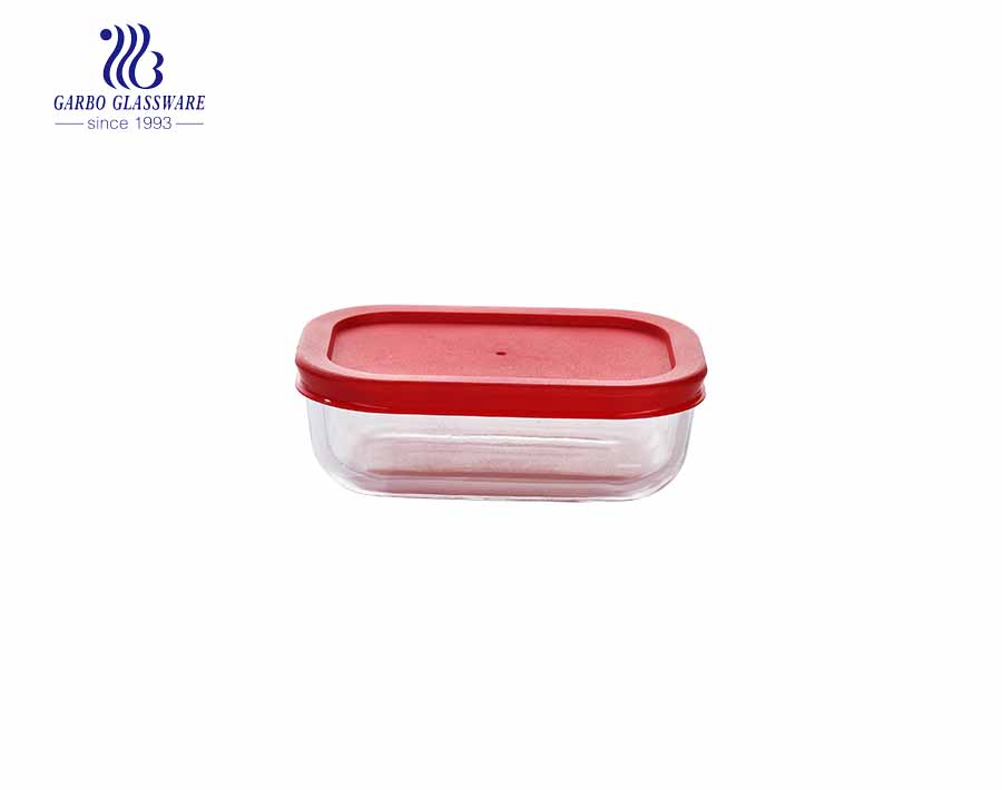 1 litro recipiente de comida rectángulo caja de almuerzo de vidrio pyrex