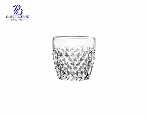 10.3 oz de stock disponible en verre diamant haut facetté blanc