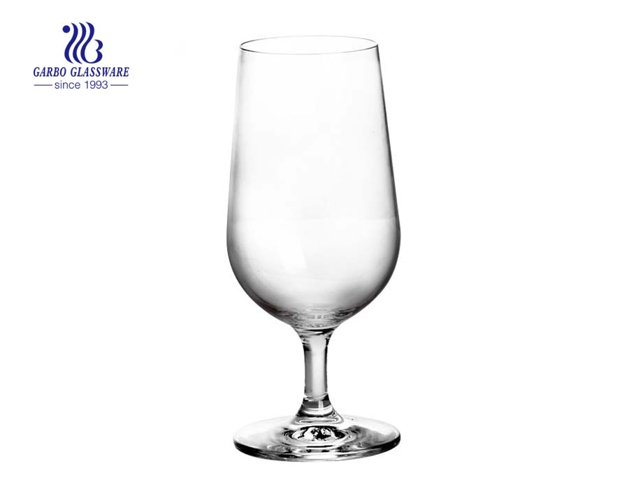 crystal glass stemmed wine glass with high end gold foil