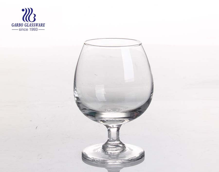 Crystal glass short stemmed big belly wine glass for home