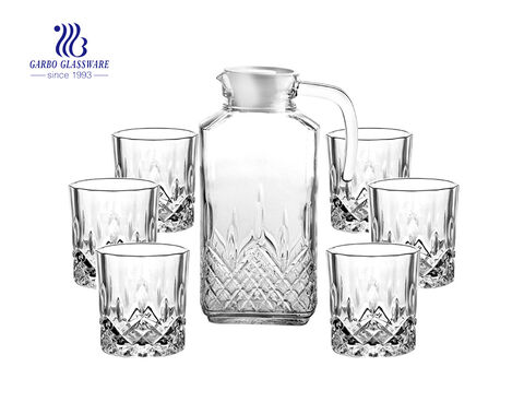 Garbo new design clear drinking glass set pitcher with cup set