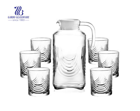 Garbo new design clear drinking glass set pitcher with cup set