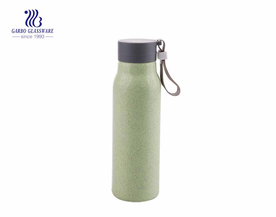 260ml Environmental Recycle Glass Water Bottle With Wheat Strew Cover