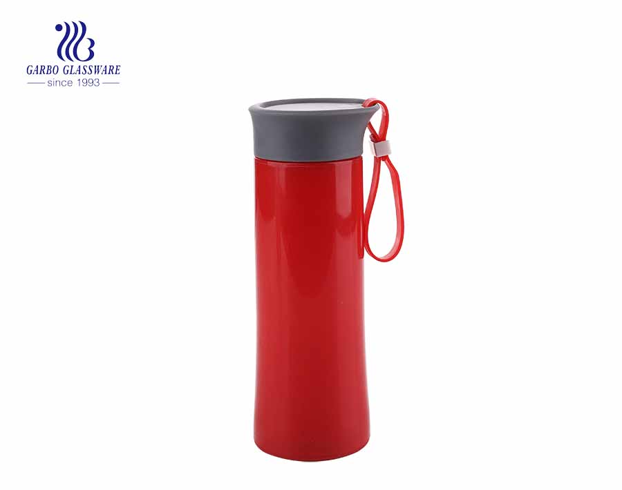 260ml Environmental Recycle Glass Water Bottle With Wheat Strew Cover