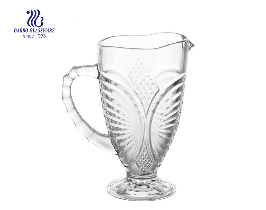 1.2L engraved glass pitcher glass jug glass carafe