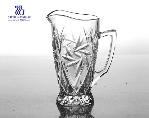 1L 1.5L in stock embossed glass pitcher glass jug