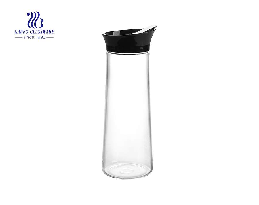 Carafe en verre borosilicaté de haute qualité avec couvercle en bambou et acier inoxydable