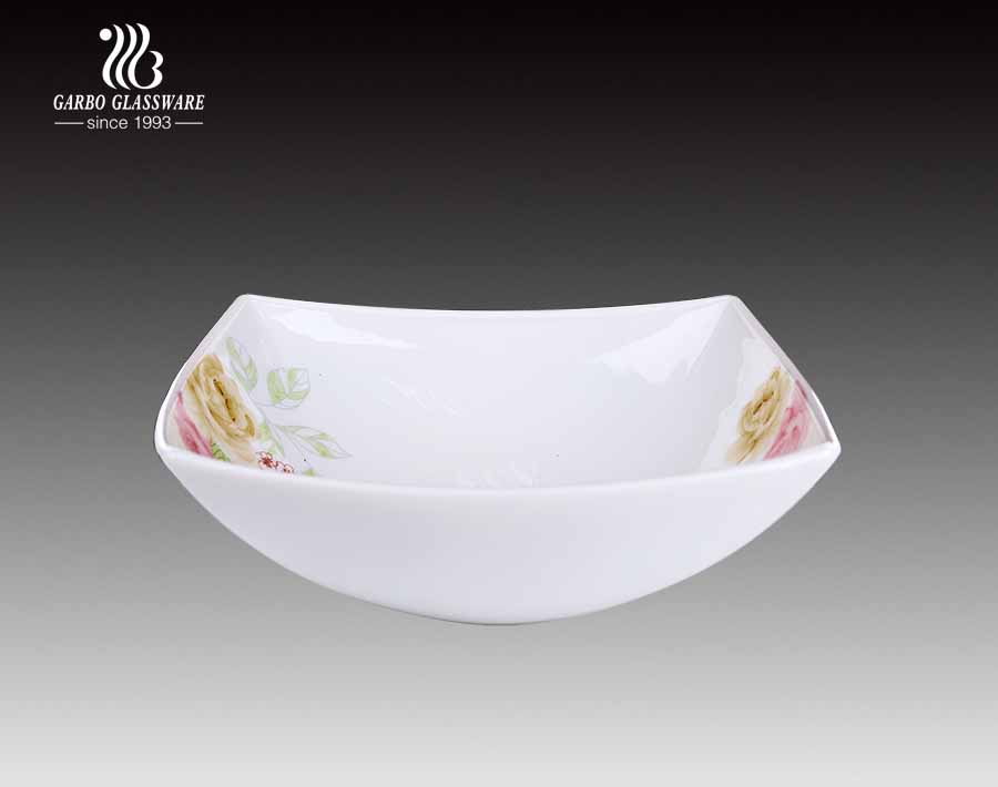 Folha em forma de leitosa branca clássica 10.5 polegadas Opal Glass Bowl