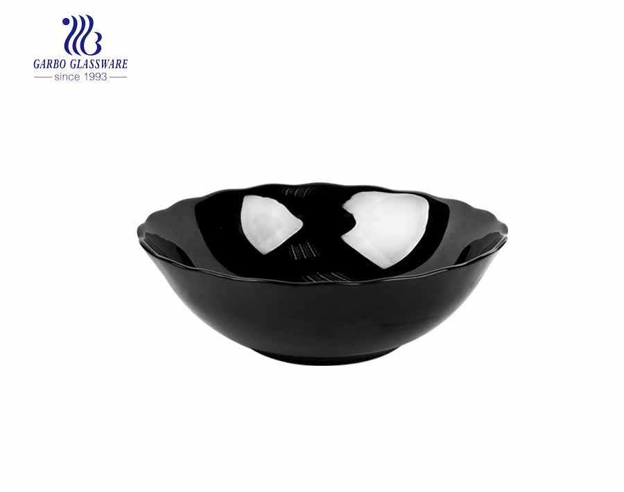 Tempered 1000ml Black  Opal Glass Bowl  On Promotion 