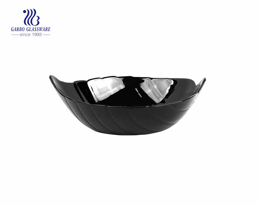 Tempered 1000ml Black  Opal Glass Bowl  On Promotion 